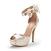 DREAM PAIRS Women's SWAN-08 Ankle Strap Heel Pump Shoes Sandals