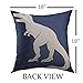 Mugod Decorative Throw Pillow Cover for Couch Sofa,Prehistoric Tyrannosaurus Dinosaur in Navy Paleontologist Home Decor Pillow Case 18x18 Inch