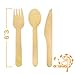 Disposable Wooden Cutlery Sets | All Natural Compostable Biodegradable and Eco-Friendly 300 pc Utensils Set - 100 Forks, 100 Knives, and 100 Spoons (Length 6.3