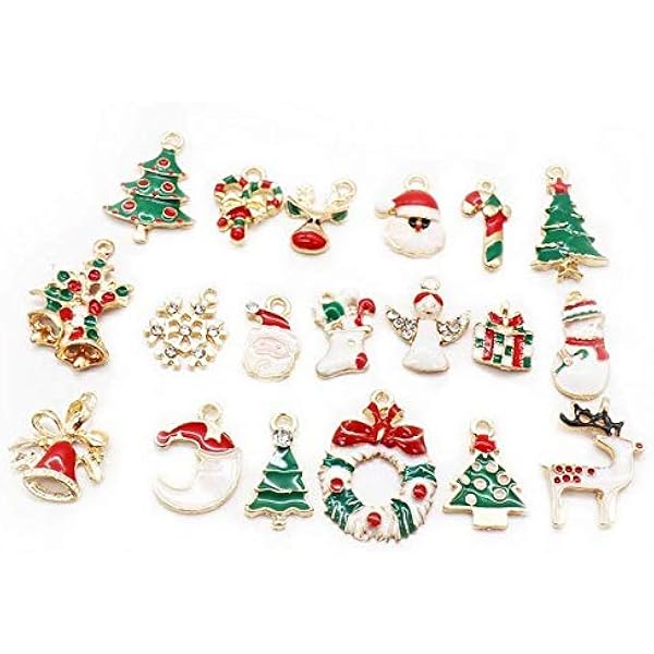 Decorazioni Natalizie Artigianali.Toyonee Ornamenti Di Natale Accessori Per Capelli Ciondolo Bracciale Collana Gioielli Accessori Artigianali Di Natale Decorazione Di Charme Fai Da Te 1 Set Natale Charms Amazon It Casa E Cucina