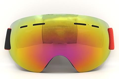 CongJi Adult Frameless Snowboarding Snowmobiling Ski Goggles Anti Fogging Double Layer Lens (Red)