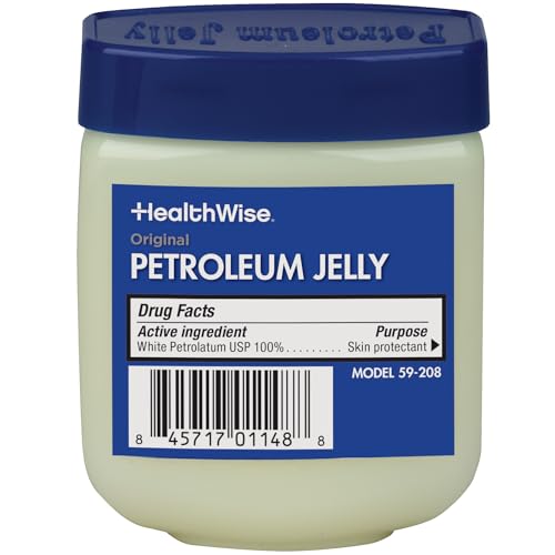 HEALTHWISE PETROLEUM JELLY | SKIN PROTECTANT | ORIGINAL FORMULA | RELIEVES DRY SKIN | PROTECTS MINOR CUTS, SCRAPS, BURNS | 4 OZ. JAR |
