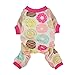 Fitwarm Sweet Donut Dog Pajamas, Cute Dog Clothes for Small Dogs Girl, Pet Onesie Clothing, 100% Breathable Cotton, Pink, XXL