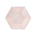 Harlow & Grey Amethyst Small Party Plates Set, 8 Ct Pack, 8” Elegant Disposable Paper Dinnerware Supplies for Birthday, Wedding, Shower, Anniversary, Engagement, Holiday, Pale Pink & Rose Gold Stripes