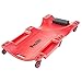 Pro Lift Mechanic Plastic Creeper 40 Inch - Blow Molded Ergonomic HDPE Body with Padded Headrest & Dual Tool Trays - 350 Lbs Capacity Red primary
