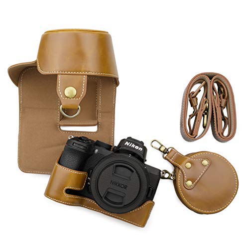 kinokoo Z50 Case, Camera Bag PU Leather Case for Z50 Camera with Z DX 16-50mm f/3.5-6.3 VR Lens, Protective Case Carring Bag for Z50 (Brown)