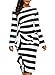 Dokotoo Womens Back Slit Striped Ruffle Long Sleeve Bodycon Dress