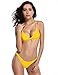 SHEKINI Women's Bathing Suit Sexy Triangle Bikini Low Waisted Two Piece Swimsuit(Medium, Yellow)