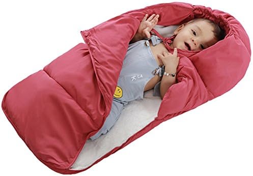 Swaddling Blanket Careu Baby Sleep Sack Fleece Zipper Adjustable Stroller Wrap for Newborn Infants (Red, 12-24 Months)