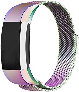 Magnetic Loop Stainless Steel Wrist Band Strap for Fitbit Alta HR /Alta(rainbow)