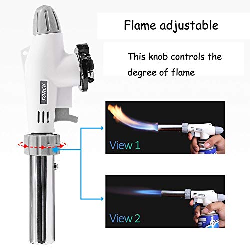 Butane Torch Kitchen Blow Torch, UCOFFEE Culinary Cooking Torch Chef Torches Lighter Adjustable Flame With Safety Lock For Creme Brulee, Searing, Baking, BBQ (Butane Gas Not Included)