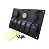 IZTOSS-Waterproof-6-Gang-LED-blue-Marine-Boat-on-off-Rocker-Switch-Panel-with-power-charger-12V-Voltmeter-and-42A-dual-USB-socket-for-Marine-Boat-Car-Rv-Vehicles-Truck