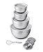 +Steel Non-Slip Mixing Bowl Set of 4 Stainless Steel Bowls with Lids and Grater/Slicer