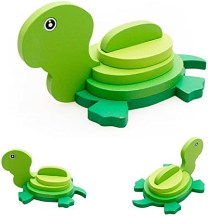 DZT1968 Baby Kids 18 Animales Montessori Mini 3D Puzzle Educational Funny Toy Wooden Colorful Jigsaw Gift (K)