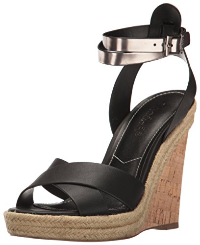 Charles by Charles David Women s Brit Wedge Sandal, Black/Gunmetal, 6 M US