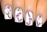 3 Sheets SY109 Japanese Cherry Blossom Sakura Flower Self Adhesive Nail Art Stickers Water Transfer Decals Decorations