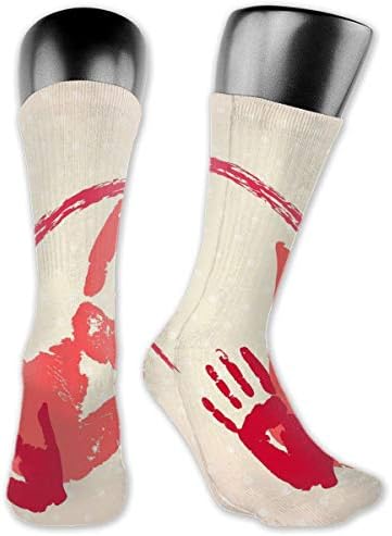 WOWINNER Hand in Love Casual Mid-Calf Crew Socks Novelty Below Knee Stockings Athletic High Ankle Socks for Men&Women