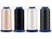 Selric [6000 Yards] UV Resistant High Strength Polyester Thread #69 T70 Size 210D/3 for Upholstery, Outdoor Market, Drapery, Beading, Purses, Leather [Beige+Black+Dark Grey+White]