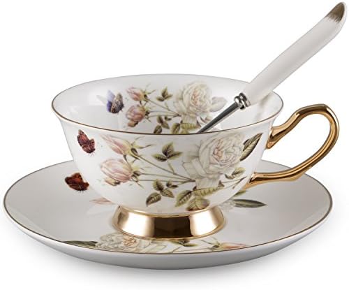 Neolith Peony Royal Bone China Tea Set and Saucer Set