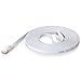 Hexagon Network - Ethernet Cable Cat7 Flat 15ft White, Shielded (STP) Network Cable Cat 7 Flat Slim Ethernet Patch Cable, Internet Cable with Snagless RJ45 Connectors - 15 Feet White