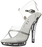 Ellie Shoes Women's M Jewel Platform Sandal, Clear, 5 M US