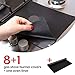 Stove Burner Covers with Oven Liner - Round, Non-Stick, Easy Clean, Heat Resistant to 500 Degrees. FDA Approved, BPA Free, Reusable. Large Size 16.25x23 Inch Liner, Double Thickness, Black, 8+1-Pack