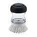 OXO Good Grips 2 Pack Palm Brush Storage Set with Soap Dispensing, Nylon Bristles, Black, Holder