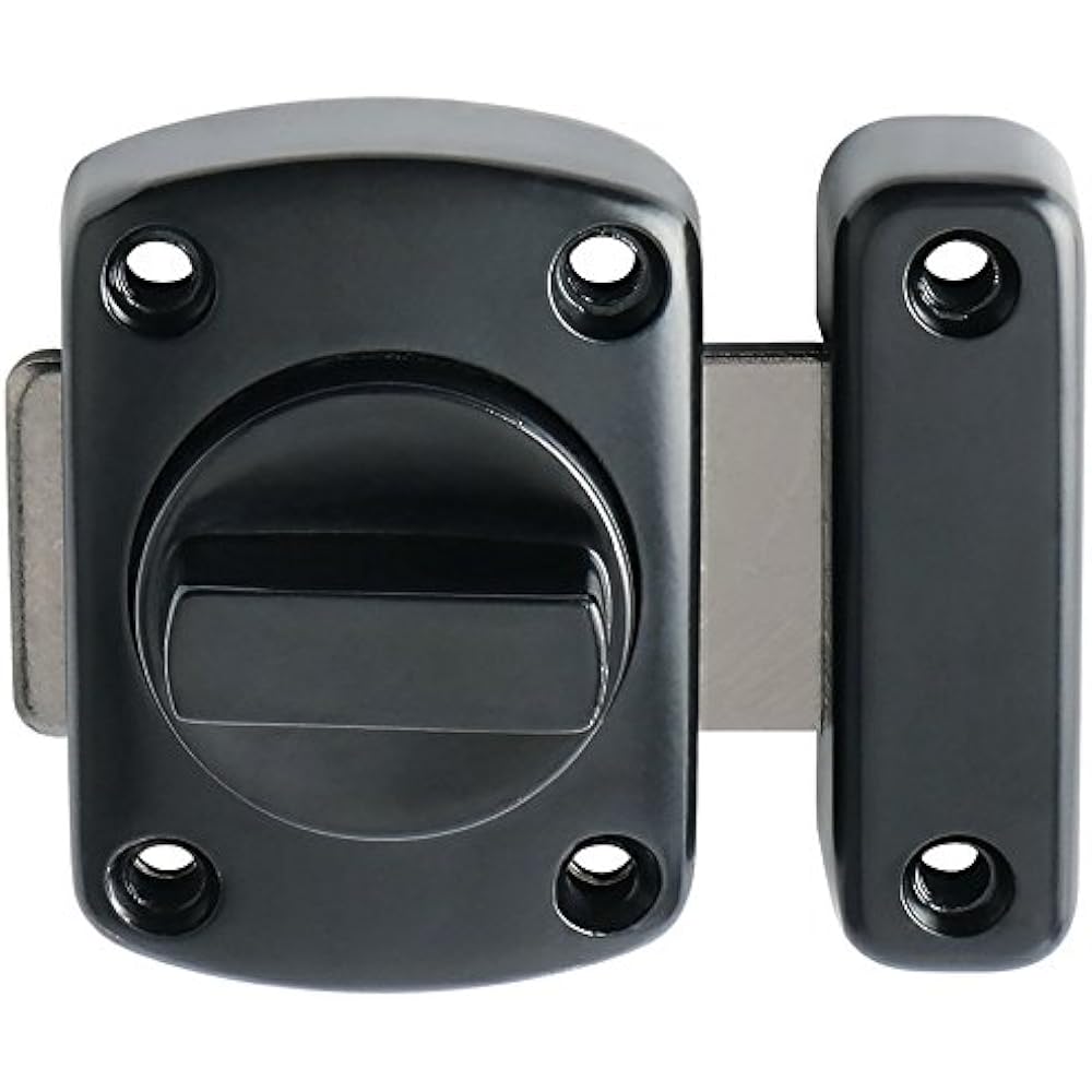 Rotate Bolt Latch Gate Latches Safety Door Lock, MS220EB Plating Black