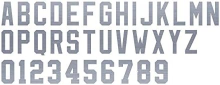 2-Inch Tall TML Glitter, Hologram, Glow in Dark, Reflective, Matte PU, Metallic Vinyl Iron-on Transfer Letters Numbers for Custom Shirts and Clothing,26 Letters and 10 Digits (Silver Metallic)