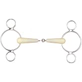 Happy Mouth 2-Ring Jointed Mouth Gag Bit - Apple Scented Durable Stainless Steel Rings Soft Polymer Middle Horse Riding Continental Dutch Gag Bit