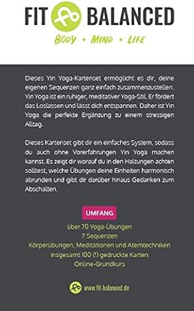 Fit Balanced Yin Yoga Ubungskarten Sanftes Yoga Fur Anfanger Und Fortgeschrittene Mit 70 Yogaubungen Yogabox Amazon De Sport Freizeit