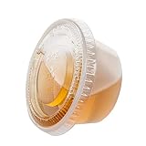 TashiBox 200 Sets - 2 Ounce Disposable Plastic Jello Shot Cups with Lids, Souffle Portion Container