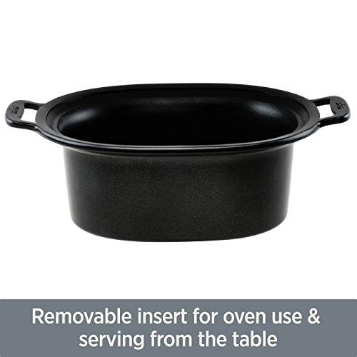 AllClad SD700450 Programmable OvalShaped Slow Cooker with Black Ceramic Insert and Glass Lid