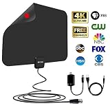 [2019 Latest] Amplified TV Antenna 60-85 Miles Range - HD Digital TV Antenna Support 4K 1080P & All TVs with Powerful Detachable Singal Amplifier -13.5ft Longer Coax Cable