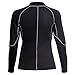 Junlan Neoprene Sanua Hot Body Shapers Sweat T-Shirts Fitness Suit Workout Gym Yoga Sports Slimming Corset Long Sleeve for Women (Black Sauna Suit, XL)