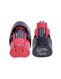 2 Pack de reemplazo de batería M12 para Milwaukee 12V Batería 2.5Ah 48-11-2411 48-11-2420 48-11-2401 48-11-2402 48-11-2401 M12 XC Taladro inalámbrico Herramientas inalámbricas