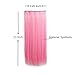 Stepupgirl Hair Extension 23 Inch Straight Synthetic Full Head Clip in Hairpiece Wig (Pink)
