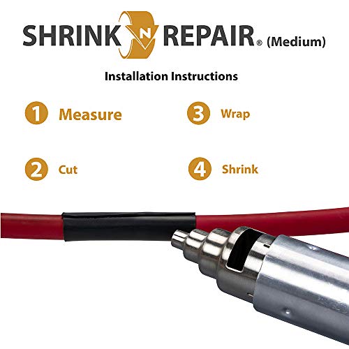 ShrinkNRepair (M) Wrap Around Heat Shrink (Black) for Medium Wire