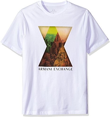 A|X Armani Exchange Men s Ax X Varied Cities Graphic Jersey Tee, White (Nyc), Large