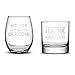 Integrity Bottles, GOT, MOD, That's What I do (Set of 2) Premium Wine and Whiskey Glasses, Handmade, Handblown, Hand Etched Gifts, Sand Carved, 16oz, 11oz