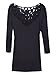 Blooming Jelly Women's Vintage Crochet Lace Blouse Tops Embroidery Shirt (XL, Black)