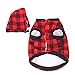 PAWZ Road Dog Plaid Shirt Coat Hoodie Pet Winter Clothes Warm and Soft for Medium and Large Dog Red 2XL