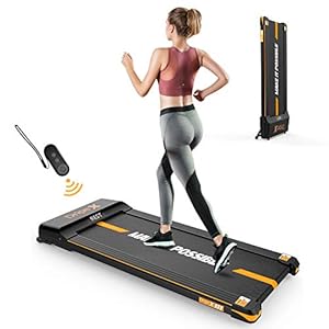Dripex Under-Desk Treadmill with Remote Control, 1-6KM/H Adjustable Speed, 500W Motor, LCD Screen, Stand Upright for Easy Storage, Perfect Walking Pad for Home & Office Working