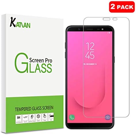 [2 Pack] Samsung Galaxy J8 2018 Screen Protector, KATIAN HD Clear Protector [Anti-Scratch] [Anti-Fingerprint] [No-Bubble] [Case-Friendly], 9H Hardness Tempered Glass Screen Film for Samsung Galaxy J8