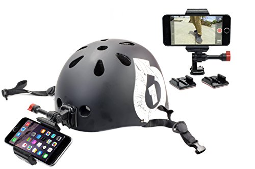 Skateboard Helmet Camera for All Smartphones. Adhesive Mount Compatible with All iPhone, Samsung Galaxy, & GoPro