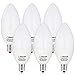 LOHAS Candelabra Bulb, 60 Watt LED Light Bulbs Equivalent, Warm White(2700k) LED Bulbs Candle Light Bulb E12 Base, 120Volt, 550Lumens, 180 Degree Beam, LED Lights Pack of 6 (Not-Dimmable)
