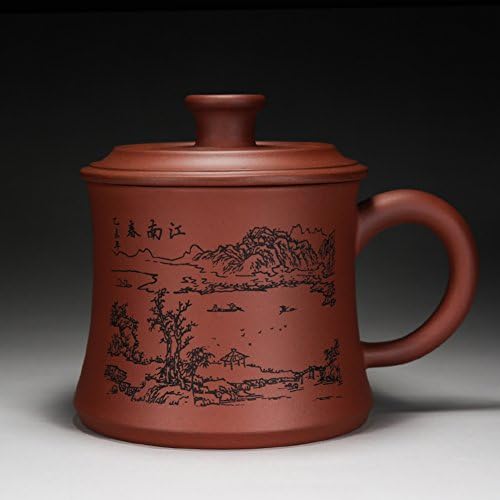 qwert Teacup,China yixing purple cup [lidded] Vintage [household] [office] Men's cup-B