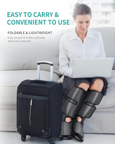 Nekteck Leg Compression Massager for Circulation and Relaxation, Foot and Calf Massage Machine 2 Modes 3 Intensities with Hand-held Controller for Pain Relief