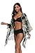 Floating Time Women's Floral Chiffon Kimono Cardigan Summer Beachwear Swimsuit Cover up (Navy#4)