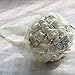 famibay Handmade Wedding Bridal Bouquet Wedding Holding Silk Rose Bouquet with Rhinestone Brooch Pearls Ribbon Tassel Decorative for Wedding Church Ivory